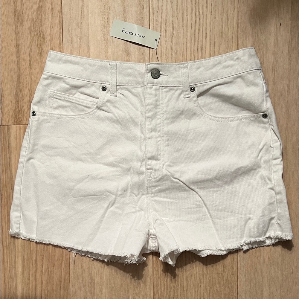 Francesca's Collections Crisp White Jean Shorts